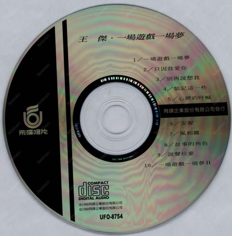 王傑 - 一場遊戲一場夢 CD