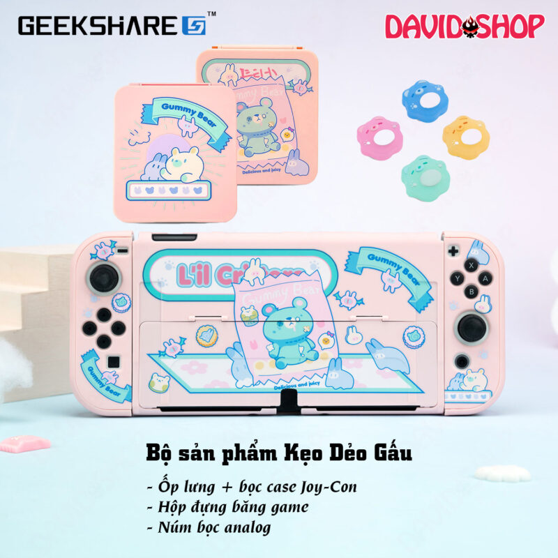 Bộ phụ kiện bảo vệ chủ đề Kẹo Dẻo Gấu (GeekShare) - Nintendo Switch OLED, V1, V2