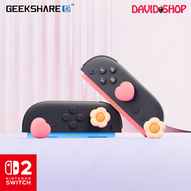 Núm bọc analog (GeekShare) Hoa & Trái Tim (Hồng Vàng) cho Joy-Con - Nintendo Switch 2