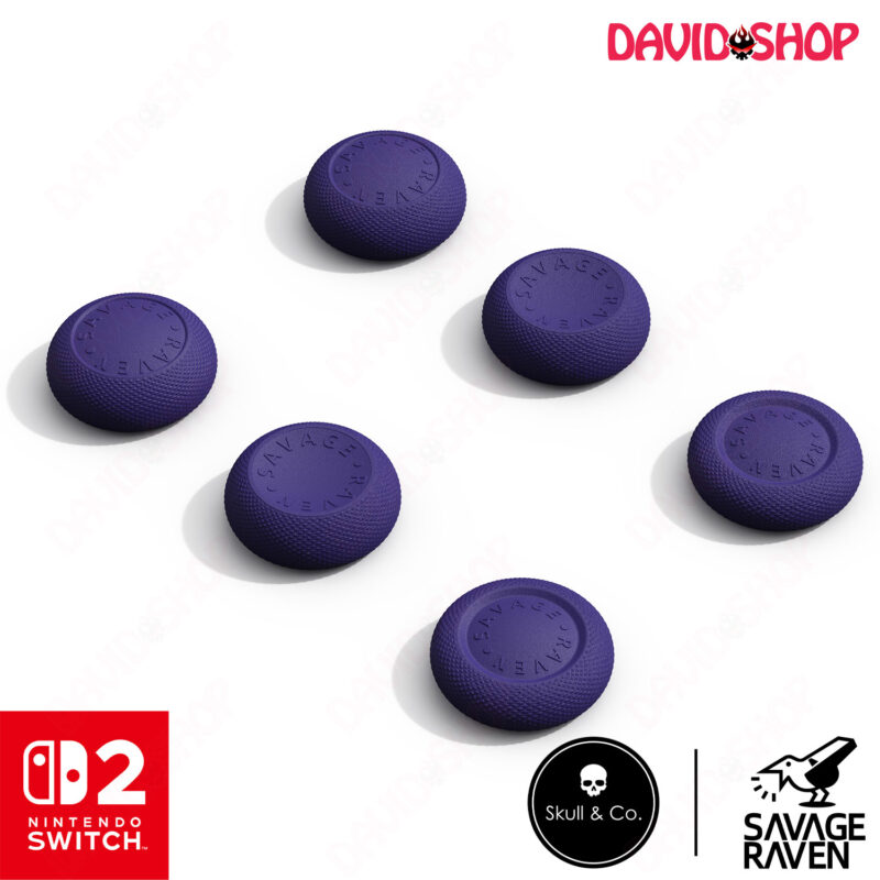 Núm bọc analog Thumb Grip Set Savage Raven (Skull & Co.) cho Joy-Con bản GALACTIC PURPLE - Nintendo Switch 2