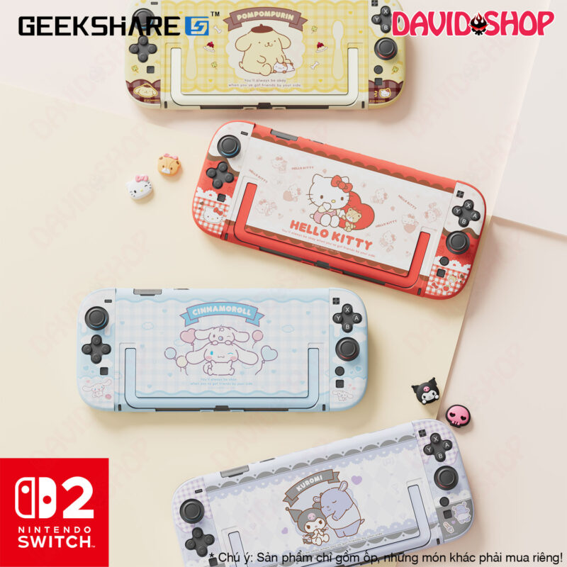 Ốp lưng + bọc case Joy-Con 2 GeekShare x Sanrio (Hello Kitty, Cinnamoroll, Kuromi, Pom Pom Purin) - Nintendo Switch 2