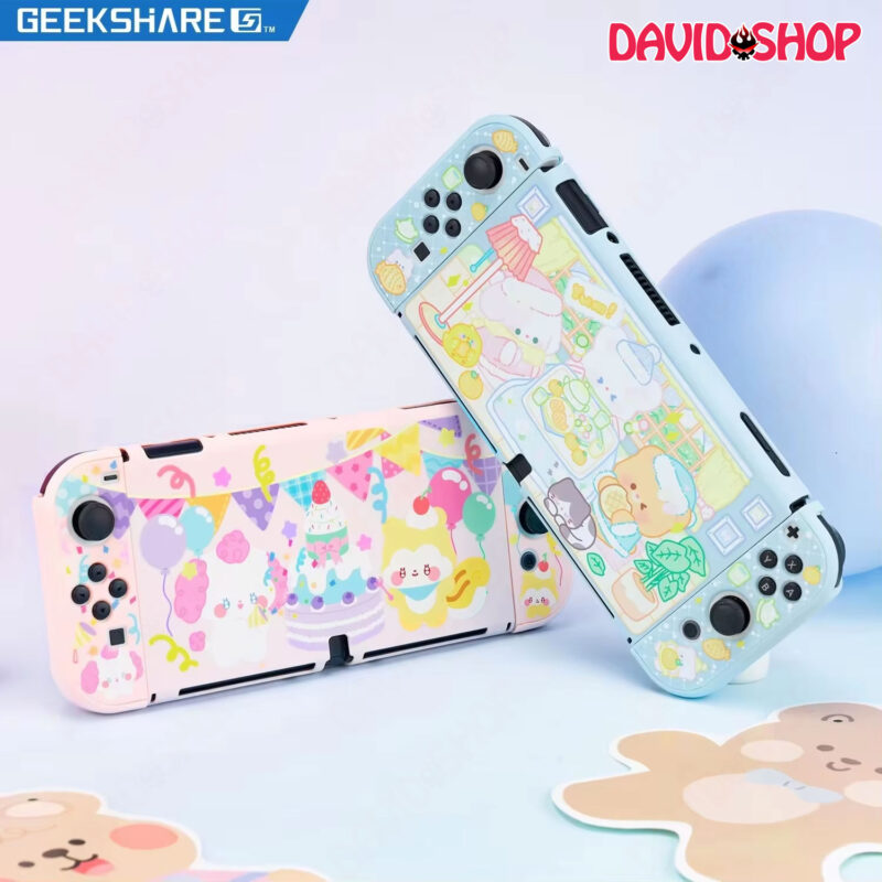 Ốp lưng + case Joy-Con chủ đề Tiệc Bánh Ngọt cao cấp (GeekShare) - Nintendo Switch OLED