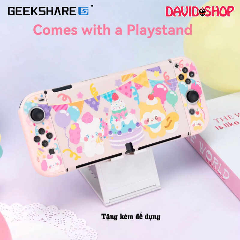 Ốp lưng + case Joy-Con chủ đề Tiệc Bánh Ngọt cao cấp (GeekShare) – Nintendo Switch OLED - MẪU 1