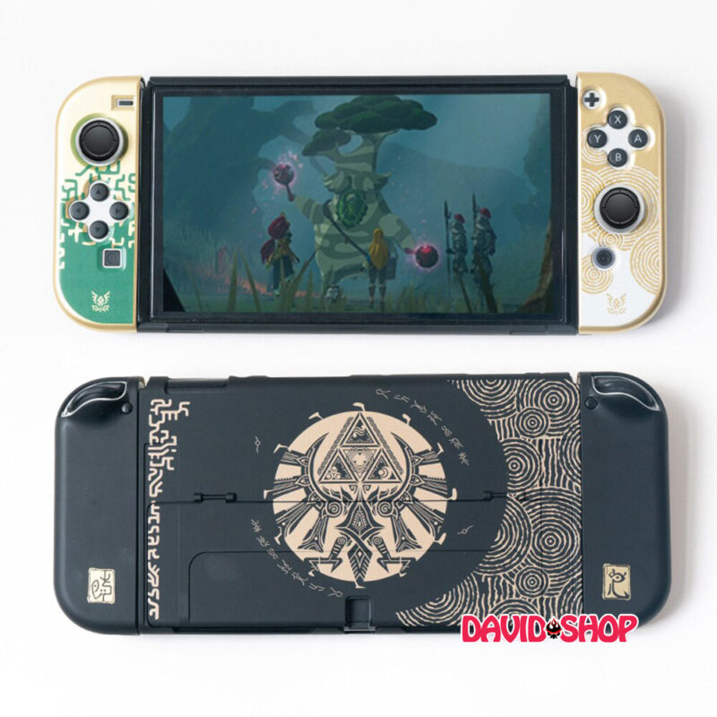 Ốp lưng + case Joy-Con The Legend of Zelda: Tears of The Kingdom (Đen) hãng Akitomo - Nintendo Switch OLED