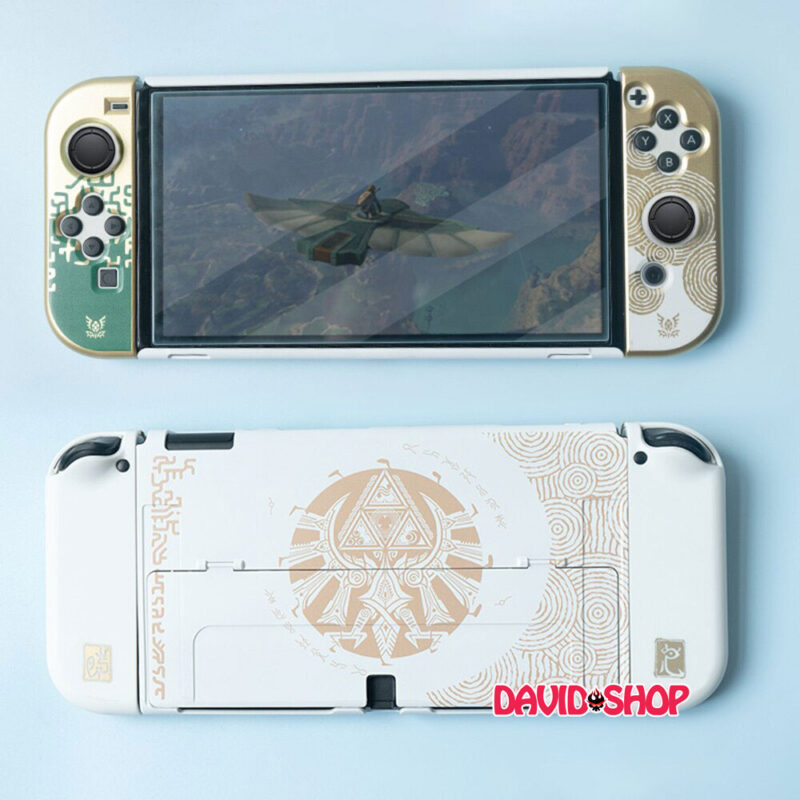 Ốp lưng + case Joy-Con The Legend of Zelda: Tears of The Kingdom (Trắng) hãng Akitomo - Nintendo Switch OLED / V1, V2