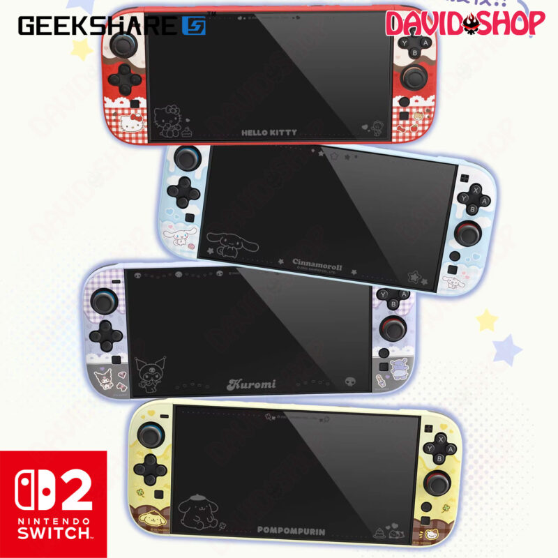 Cường lực hoa văn tàng hình GeekShare x Sanrio (Hello Kitty, Kuromi, Cinnamoroll, Pom Pom Purin) - Nintendo Switch 2