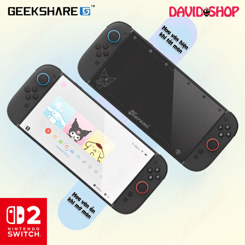 Cường lực hoa văn tàng hình Nhân Vật Sanrio chính hãng GeekShare - Nintendo Switch 2