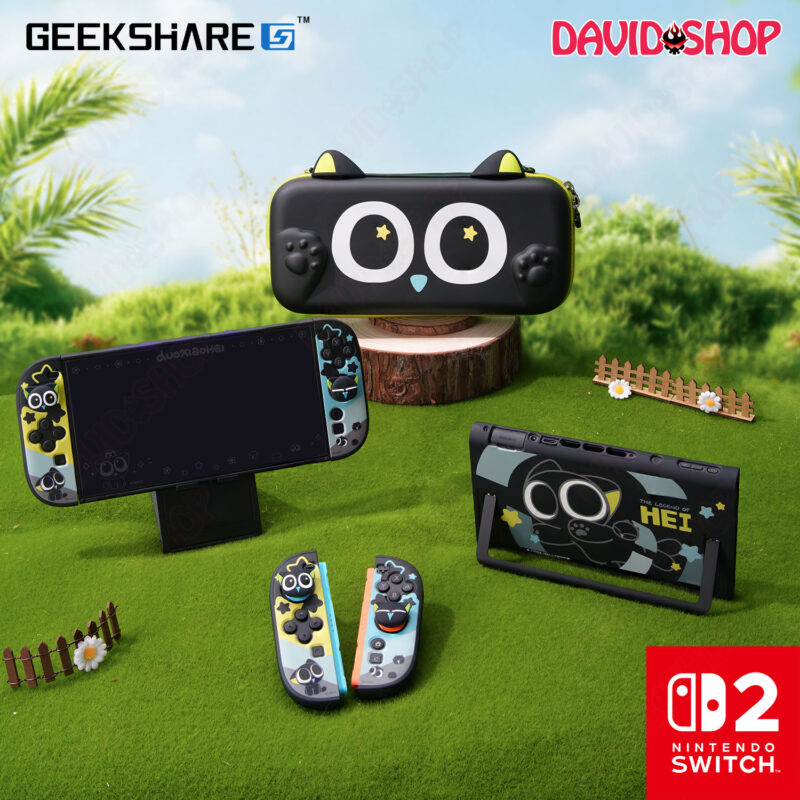 Ốp lưng, túi bảo vệ, núm bọc analog chủ đề The Legend of Hei chính hãng GeekShare - Nintendo Switch 2