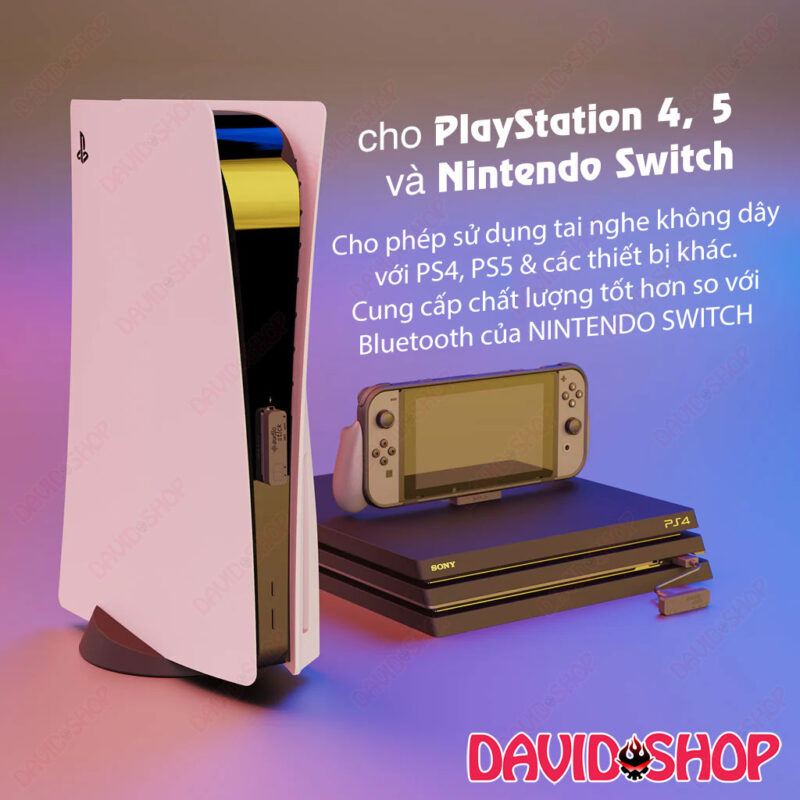 Adapter âm thanh AudioStick: Bluetooth 5.0 Savage Raven (Skull & Co.) cho Nintendo Switch, PS4, PS5 và thiết bị khác