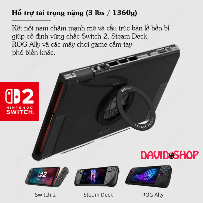 Giá đỡ từ tính MagStand hãng Skull & Co. (Savage Raven) - Nintendo Switch, Handheld PC, iPad, iPhone v.v...