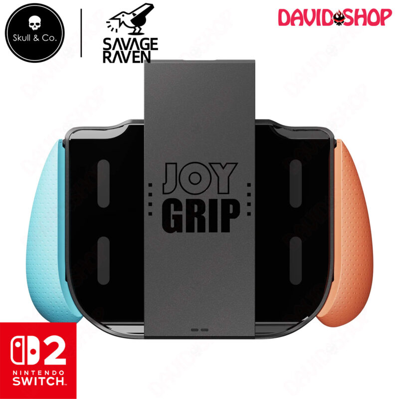 JoyGrip sạc công thái học cho Joy-Con 2 hãng Savage Raven (Skull & Co.) – Nintendo Switch 2 - NEON BLUE + RED