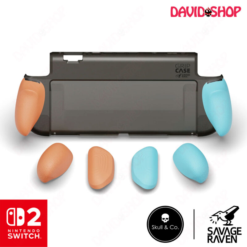 Ốp lưng GripCase dẻo hãng Savage Raven (Skull & Co.) bản NEON BLUE+RED - Nintendo Switch 2