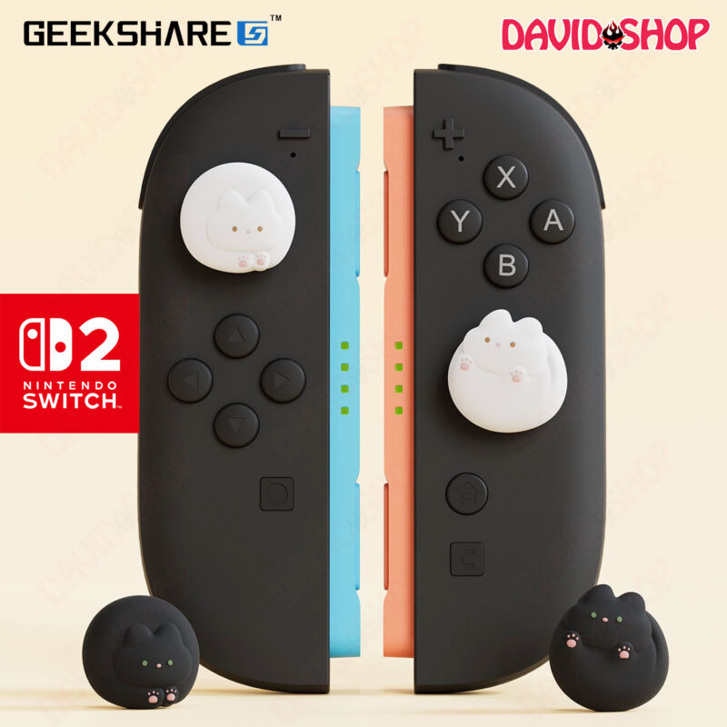 Núm bọc analog Mèo Trắng & Mèo Đen cao cấp, chính hãng GeekShare cho Joy-Con - Nintendo Switch 2