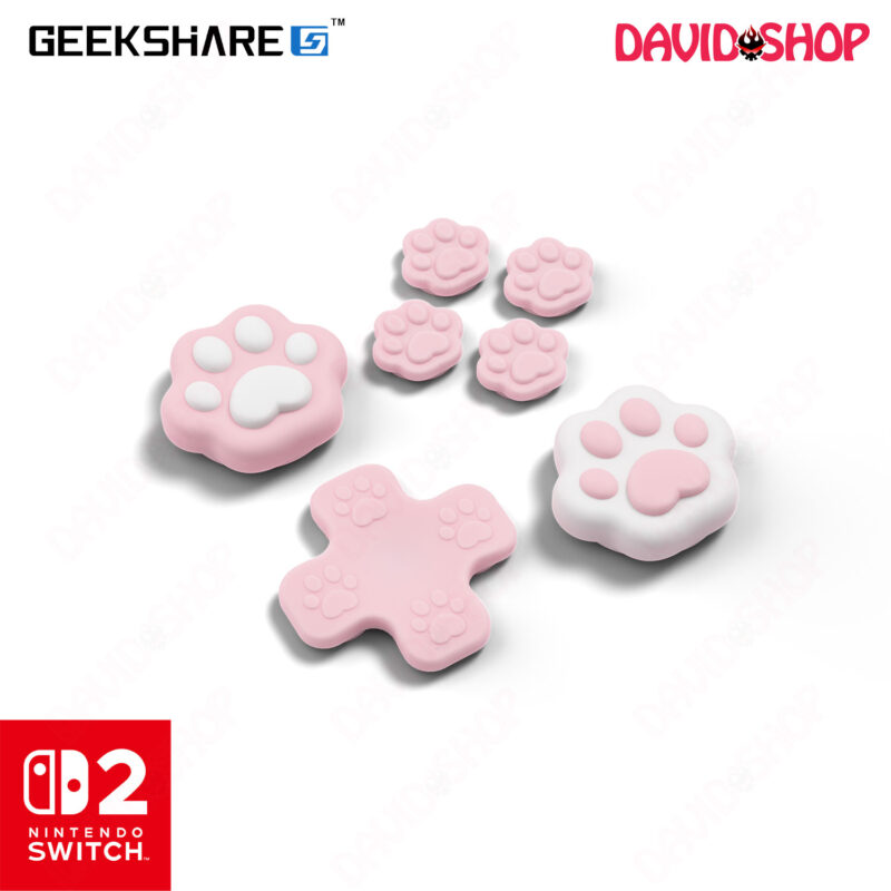 Nút dán D-PAD (GeekShare) nhiều chủ đề cho Joy-Con 2 – Nintendo Switch 2 - Chân Mèo (Hồng)