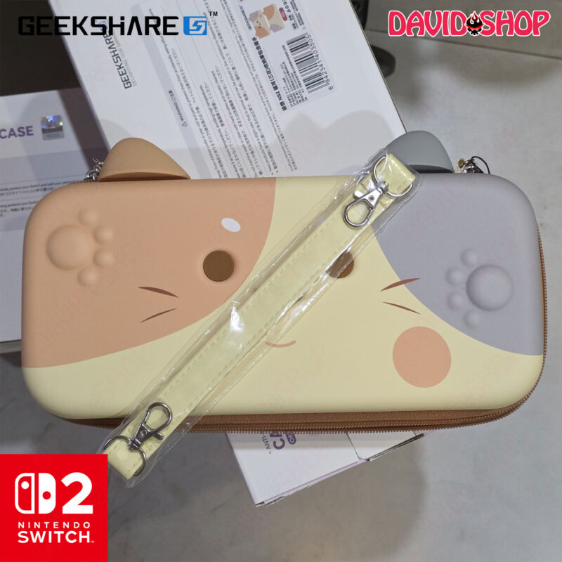 Túi đựng máy Tai Mèo cao cấp siêu cute (GeekShare) – Nintendo Switch 2 - TAM THỂ + DÂY ĐEO TAY