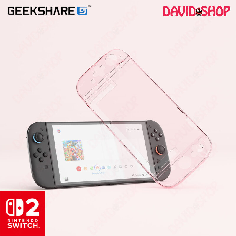 Ốp lưng & Bọc case Joy-Con trong suốt chính hãng GeekShare – Nintendo Switch 2 - Màu HỒNG