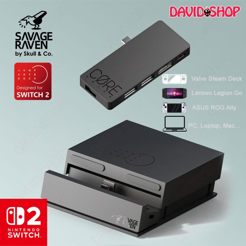 Jumpgate Dock xuất hình Savage Raven (Skull & Co.) cho Nintendo Switch 2 / OLED / Handheld PC / Laptop
