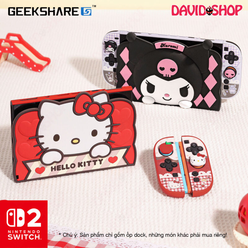 Ốp dock silicone GeekShare x Sanrio (Kuromi, Hello Kitty) cho Nintendo Switch 2