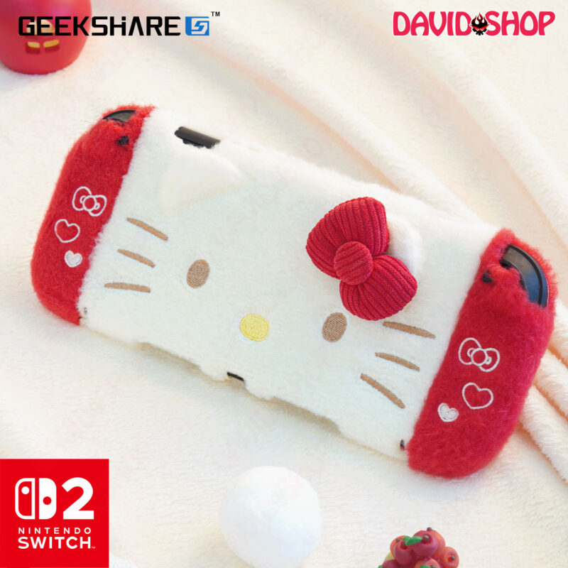 Ốp lưng & Bọc case Joy-Con Hello Kitty Lông Mềm chính hãng GeekShare, Sanrio - Nintendo Switch 2