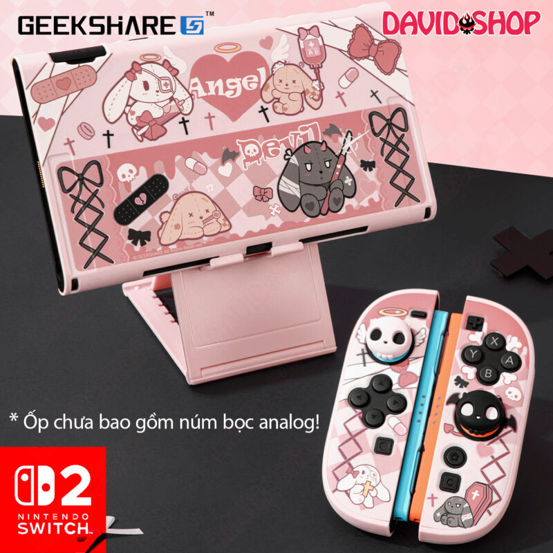 Ốp lưng & Bọc case Joy-Con chủ đề Thỏ Gothic (bao hết lưng) chính hãng GeekShare - Nintendo Switch 2