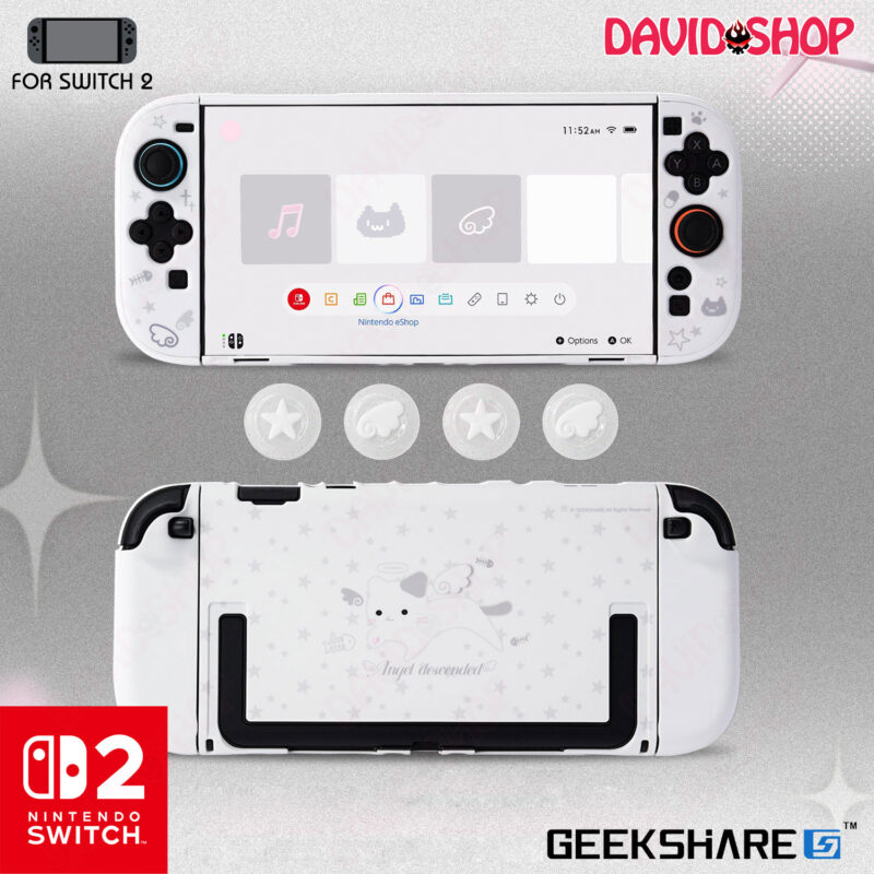 Ốp lưng & Núm bọc analog chủ đề Mèo Thiên Thần chính hãng GeekShare - Nintendo Switch 2