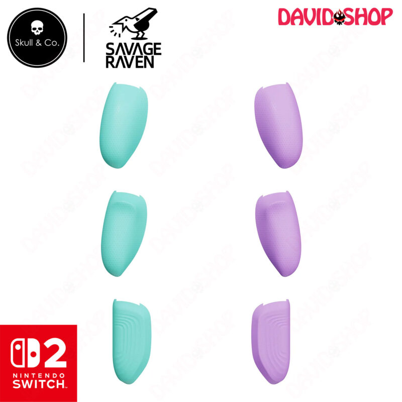 Grip Set dùng thay thế cho NeoGrip, GripCase, FissionGrip, JoyGrip hãng Savage Raven (Skull & Co.) – Nintendo Switch 2 - LIGHT PURPLE+LIGHT GREEN