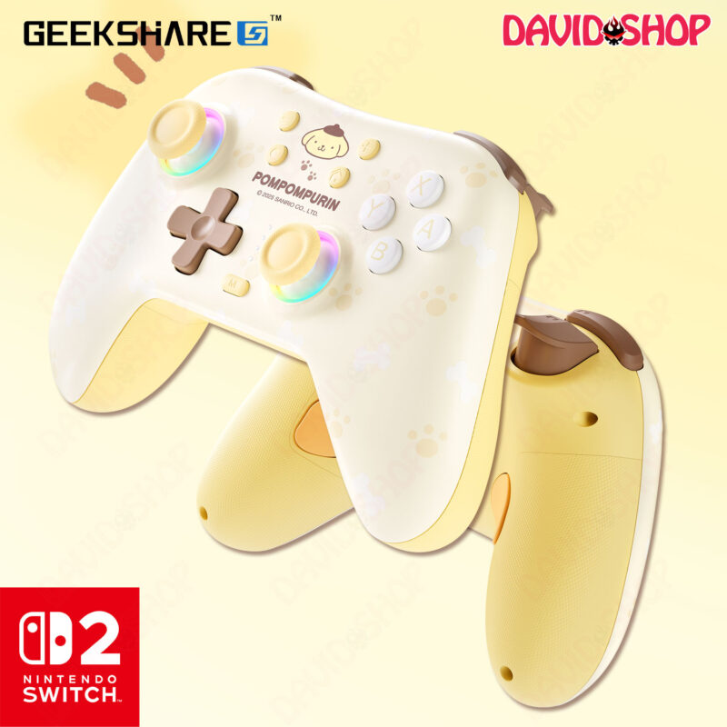 Tay cầm chơi game Pom Pom Purin (GeekShare x Sanrio) - Nintendo Switch 2 / 1, PC, Android, iOS...