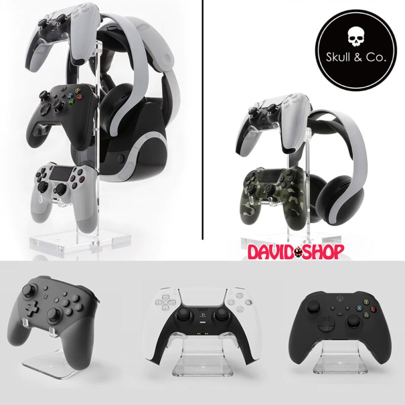 Đế & kệ Savage Raven (Skull & Co.) tay cầm DualSense (PS5), DualShock 4 (PS4), Pro Controller, Xbox One/Series…