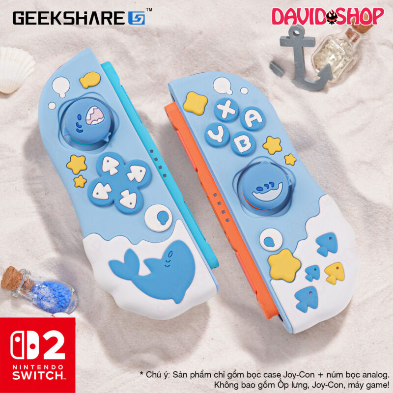 Bọc case Joy-Con silicone (GeekShare) Shark Party (Tiệc Cá Mập) - Nintendo Switch 2
