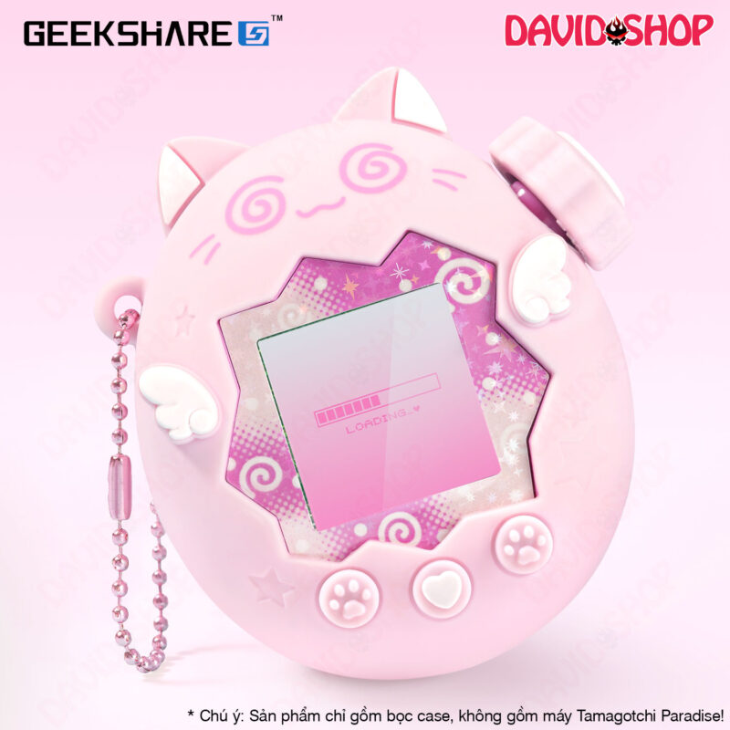 Bọc case silicone Mèo Choáng Váng cho máy nuôi thú ảo Tamagotchi Paradise chính hãng GeekShare - PINK