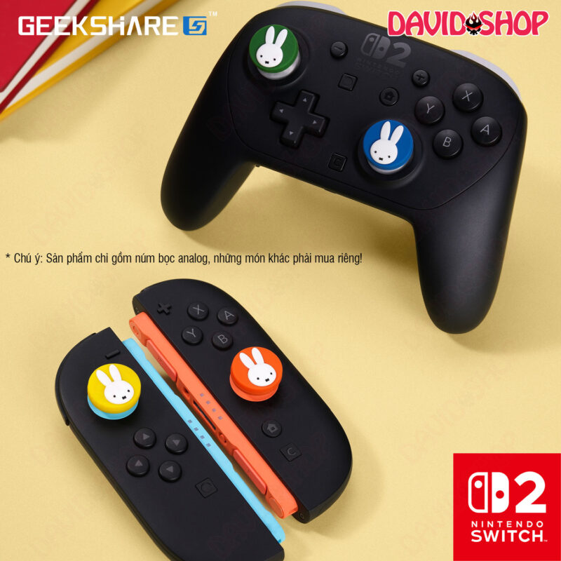 Núm bọc analog (GeekShare x Mercis BV) Hello Miffy Màu cho Joy-Con, Pro Controller 2 - Nintendo Switch 2