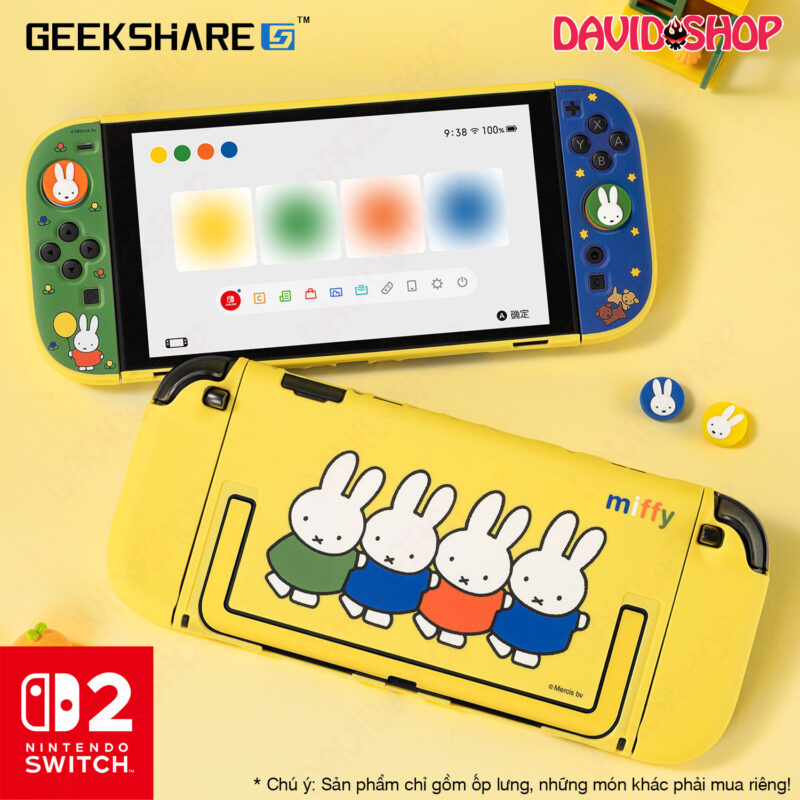 Ốp lưng & Bọc case Joy-Con GeekShare x Mercis BV chủ đề Hello Miffy (bản Màu) - Nintendo Switch 2