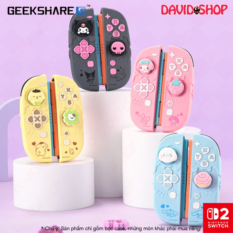 Bọc case Joy-Con silicone GeekShare x Sanrio (Kuromi, Cinnamoroll, Pon Pom Purin) - Nintendo Switch 2