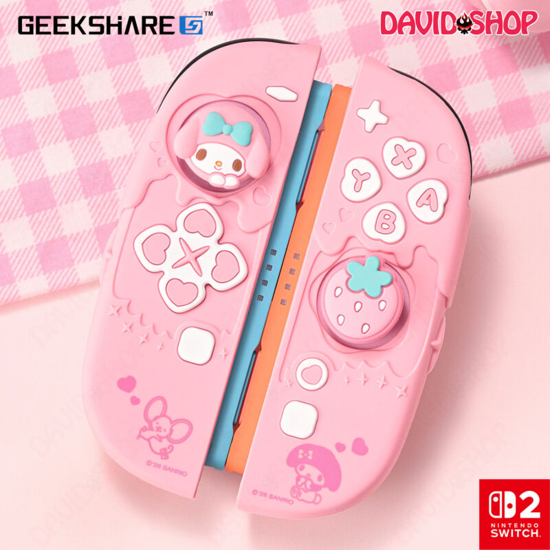Bọc case Joy-Con silicone GeekShare x Sanrio (Kuromi, Cinnamoroll, Pon Pom Purin) – Nintendo Switch 2 - My Melody + Núm