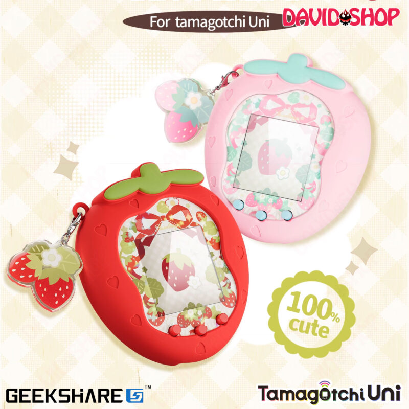Bọc case silicone Dâu Tây cho máy nuôi thú ảo Tamagotchi Uni chính hãng GeekShare