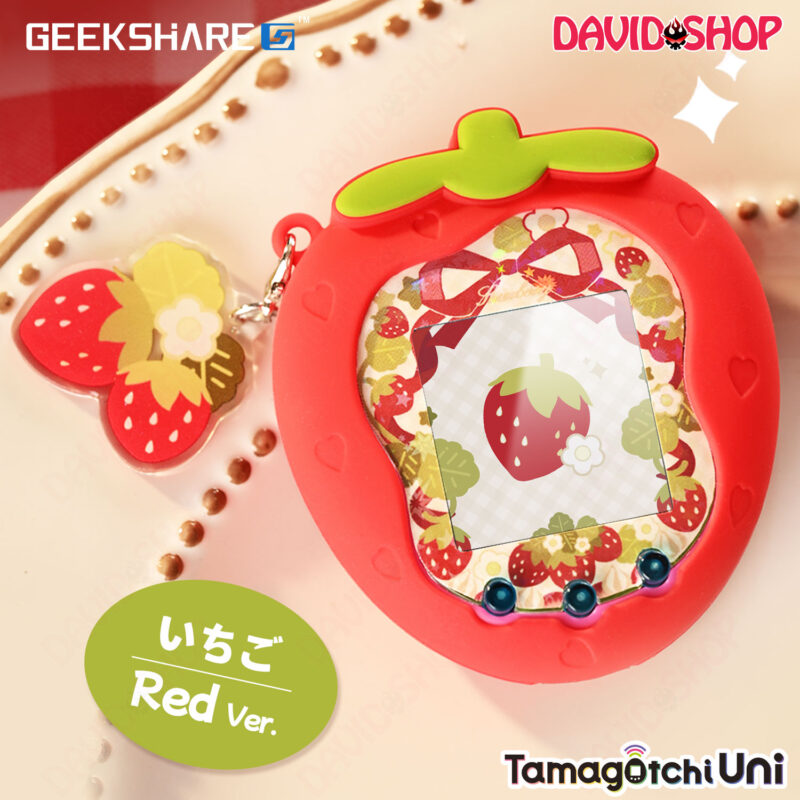Bọc case silicone Dâu Tây cho máy nuôi thú ảo Tamagotchi Uni chính hãng GeekShare - RED