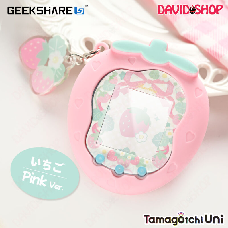 Bọc case silicone Dâu Tây cho máy nuôi thú ảo Tamagotchi Uni chính hãng GeekShare - PINK