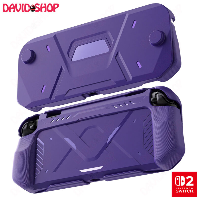 Ốp lưng TPU & Nắp mặt trước Mecha-Style thiết kế công thái học – Nintendo Switch 2 - PURPLE