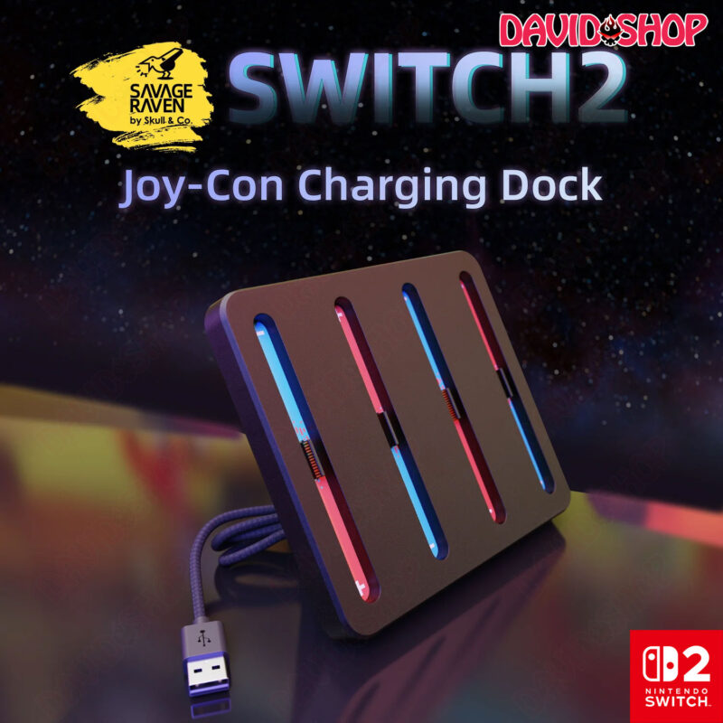 Dock sạc (đế sạc) cao cấp Savage Raven (Skull & Co.) cho 04 Joy-Con 2 cùng lúc - Nintendo Switch 2