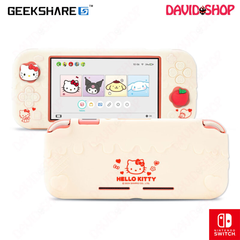 Ốp bọc silicone toàn thân Sanrio x GeekShare bản Hello Kitty (Trắng gạo) - Nintendo Switch Lite