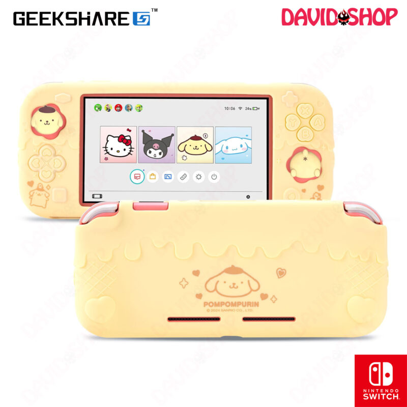 Ốp bọc silicone toàn thân Sanrio x GeekShare bản Pom Pom Purin - Nintendo Switch Lite
