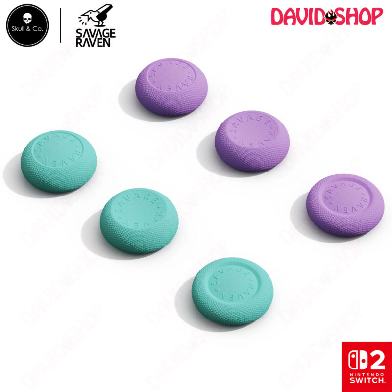 Núm bọc analog Thumb Grip Set Savage Raven (Skull & Co.) cho Joy-Con bản LIGHT PURPLE+LIGHT GREEN - Nintendo Switch 2