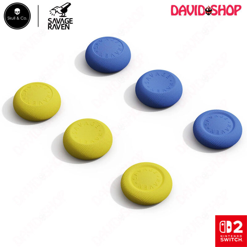 Núm bọc analog Thumb Grip Set Savage Raven (Skull & Co.) cho Joy-Con bản BLUE+LIGHT YELLOW - Nintendo Switch 2